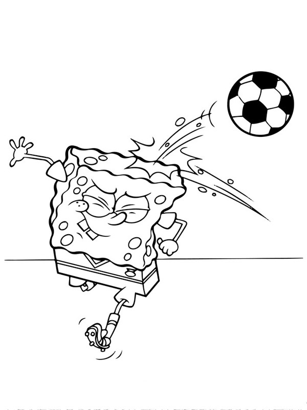 SpongeBob spielt Fußball Ausmalbild