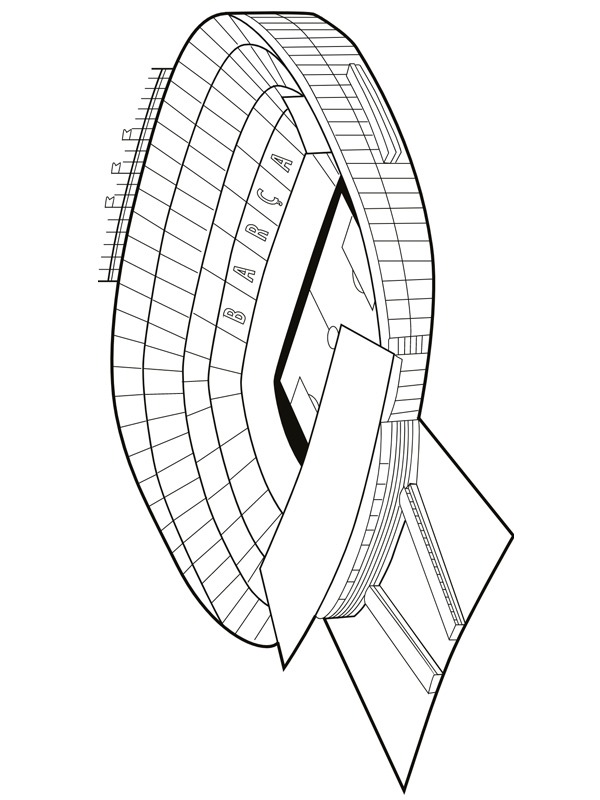 Camp Nou Fußballstadion Ausmalbild