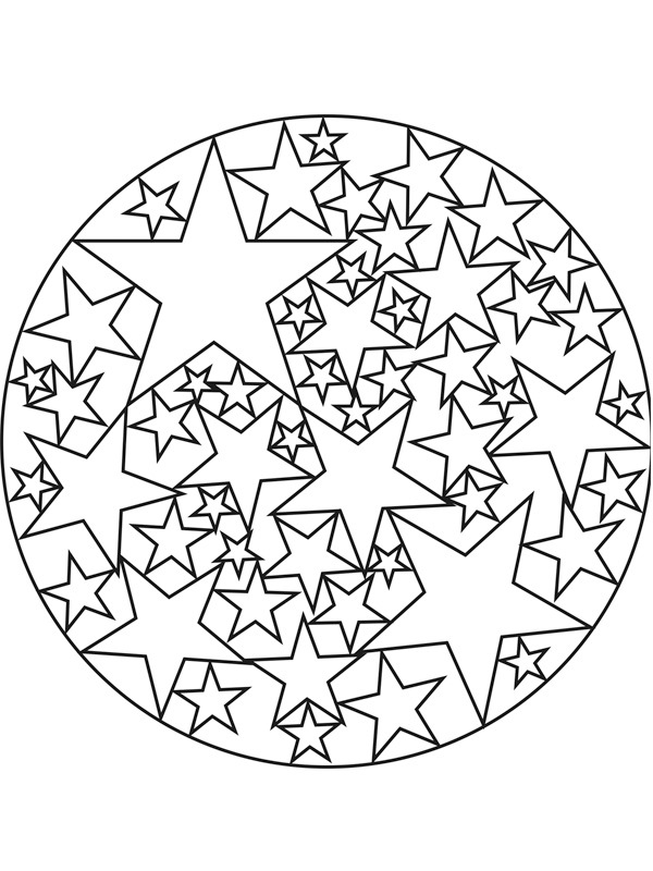 Stern-Mandala Ausmalbild