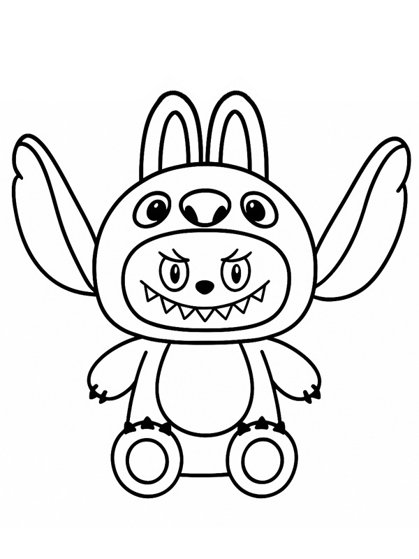 Stitch als Labubu Ausmalbild Stitch als Labubu Ausmalbild