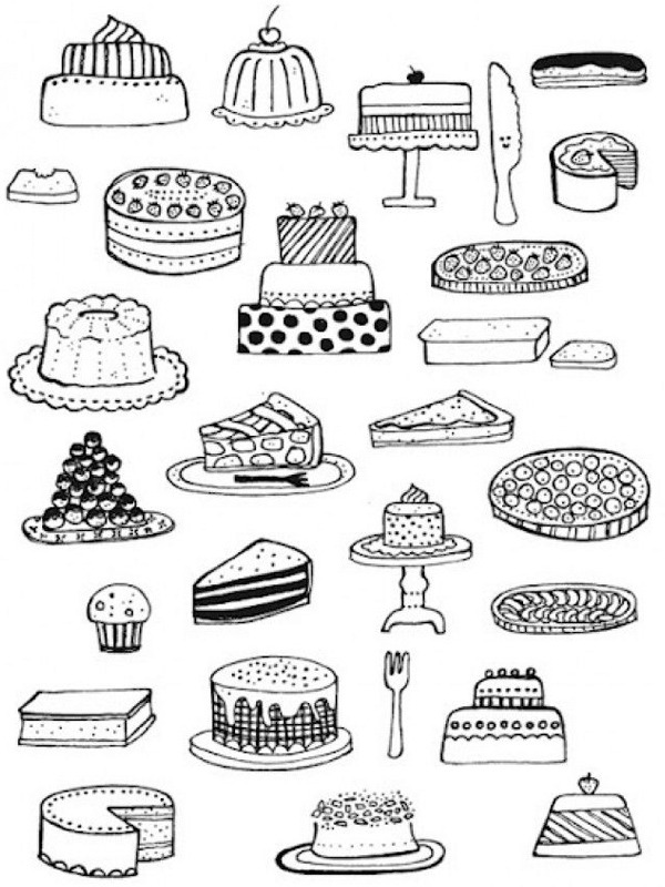 Kuchen Ausmalbild Kuchen Ausmalbild