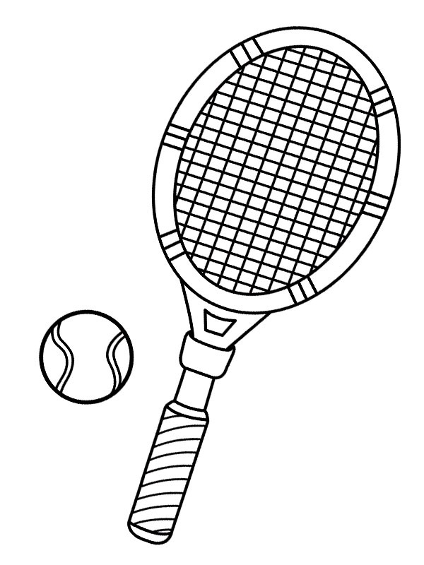 Tennisschläger Ausmalbild