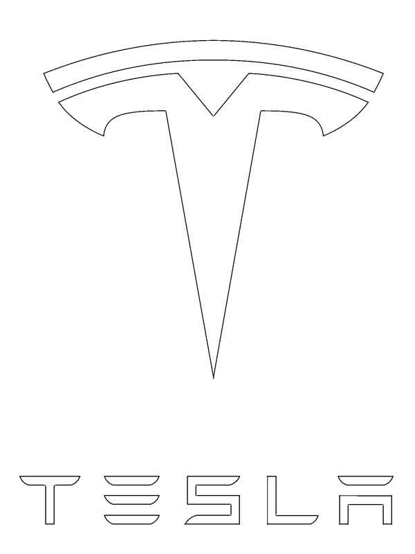 Tesla logo Ausmalbild