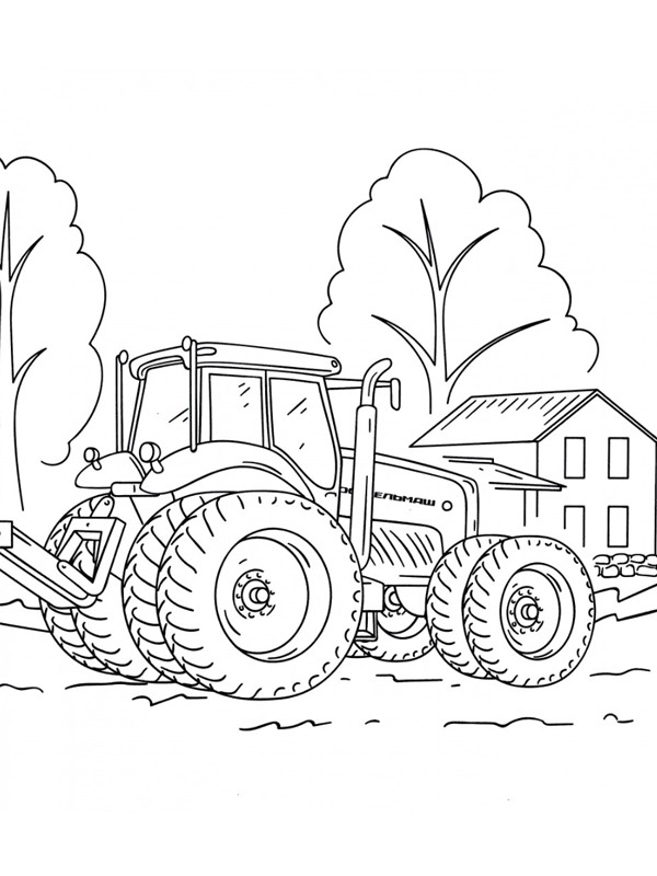 Traktor auf dem Bauernhof Ausmalbild
