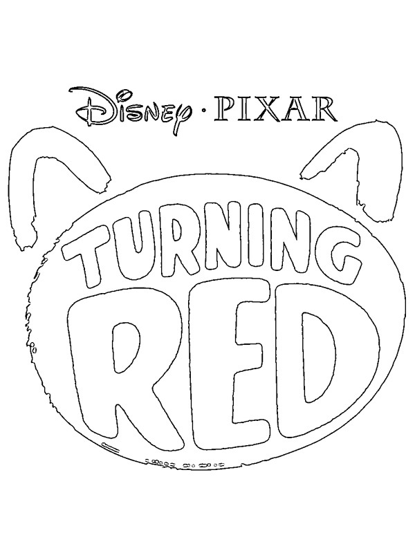 Rot (Turning Red) logo Ausmalbild