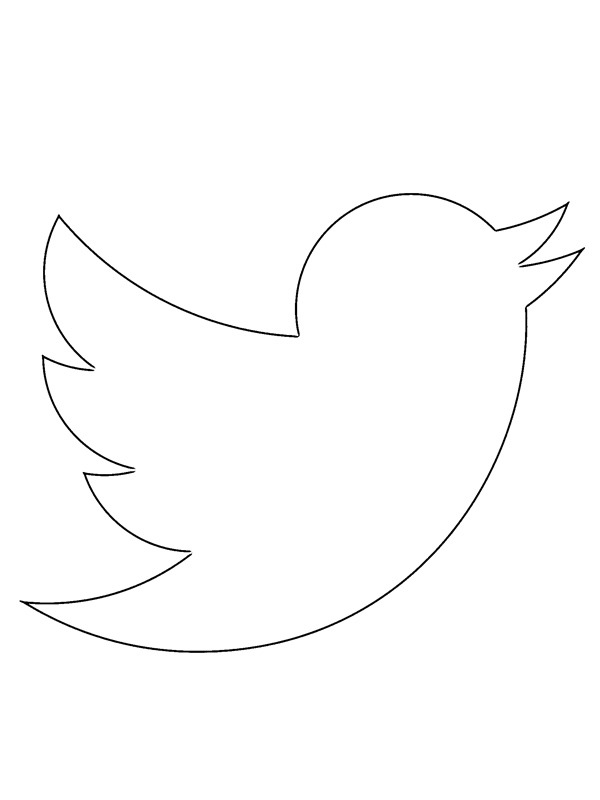 Twitter logo Ausmalbild