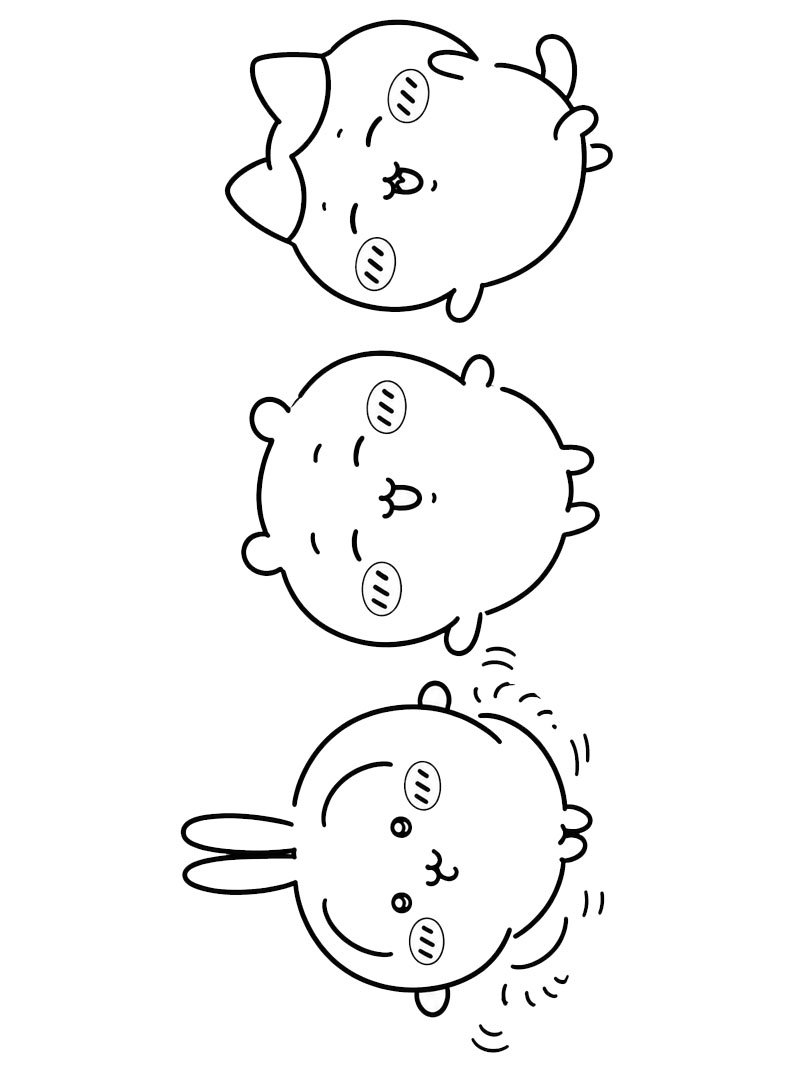Usagi Chiikawa und Hachiware Ausmalbild Usagi Chiikawa und Hachiware Ausmalbild