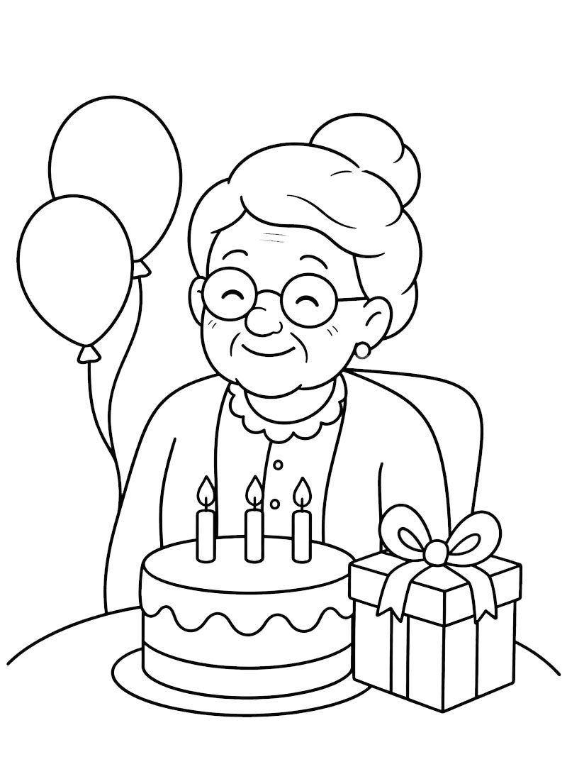 Geburtstag Oma Ausmalbild Geburtstag Oma Ausmalbild