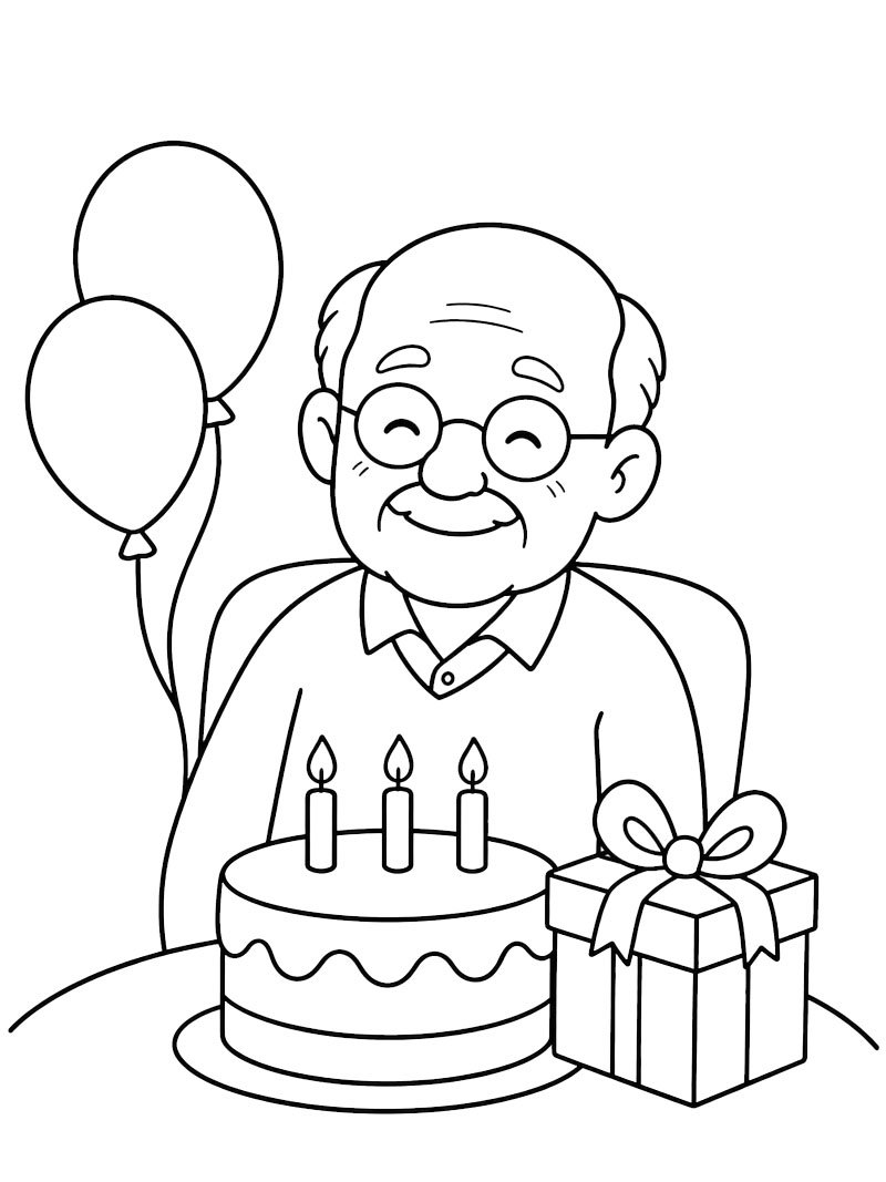 Geburtstag Opa Ausmalbild