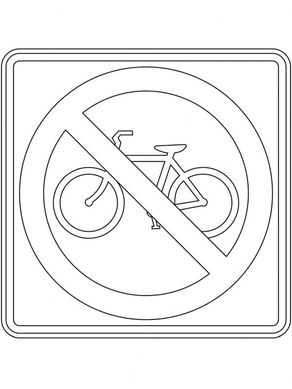 Verkehrszeichen Fahrräder verboten Ausmalbild Verkehrszeichen Fahrräder verboten Ausmalbild