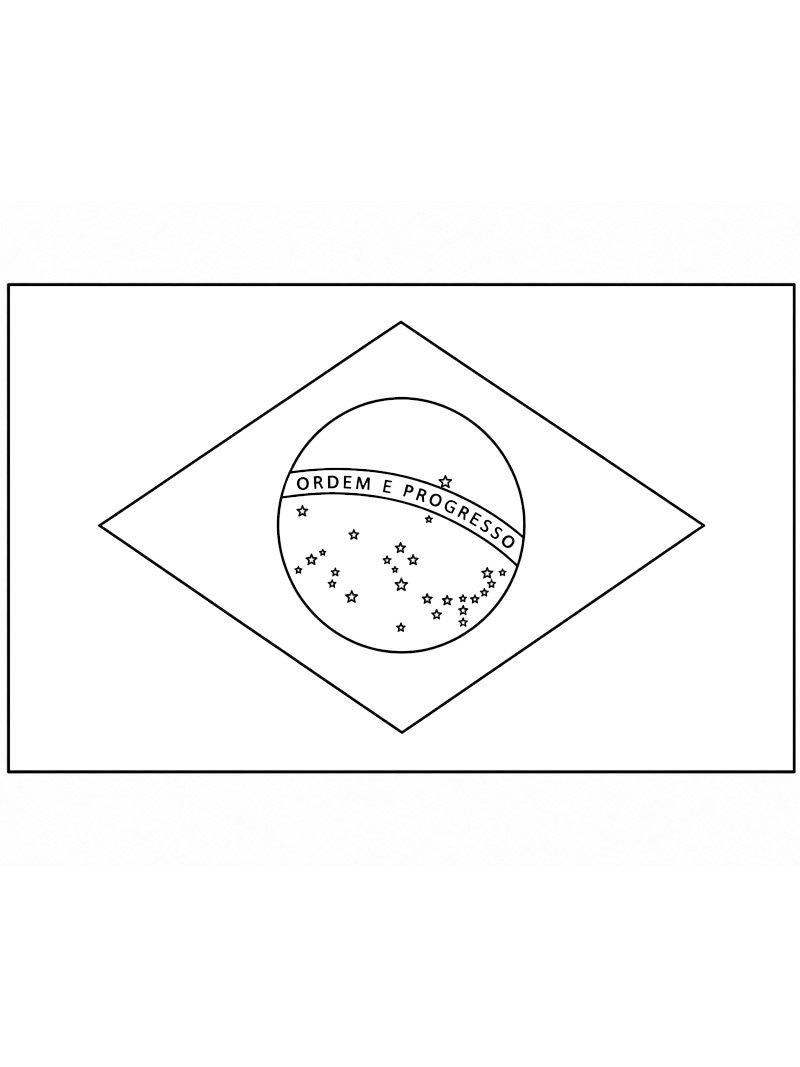 Flagge Brasiliens Ausmalbild Flagge Brasiliens Ausmalbild