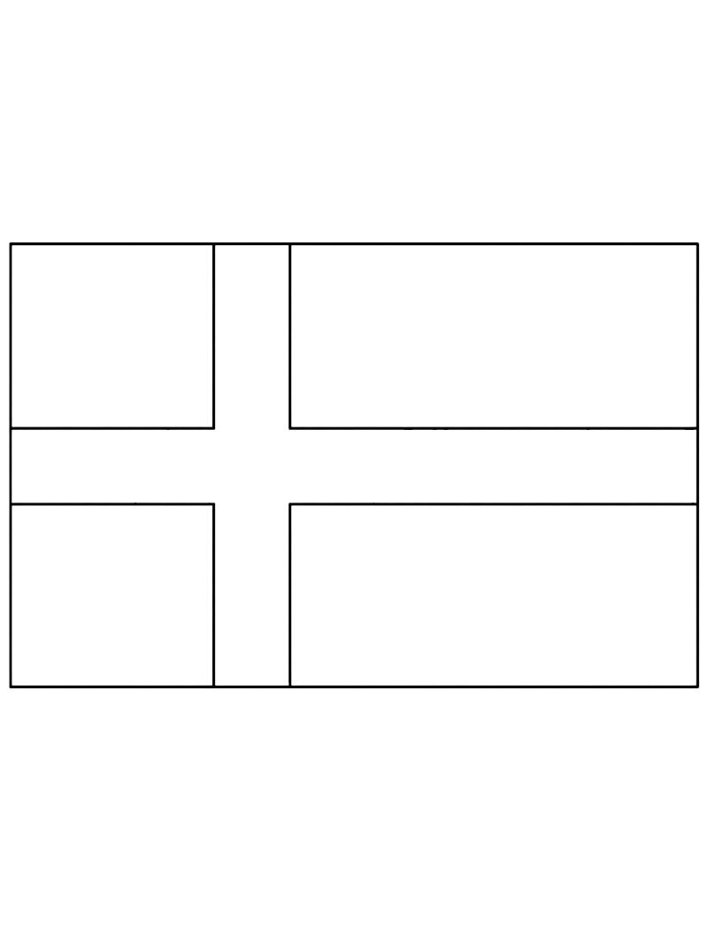 Flagge von Dänemark Ausmalbild Flagge von Dänemark Ausmalbild