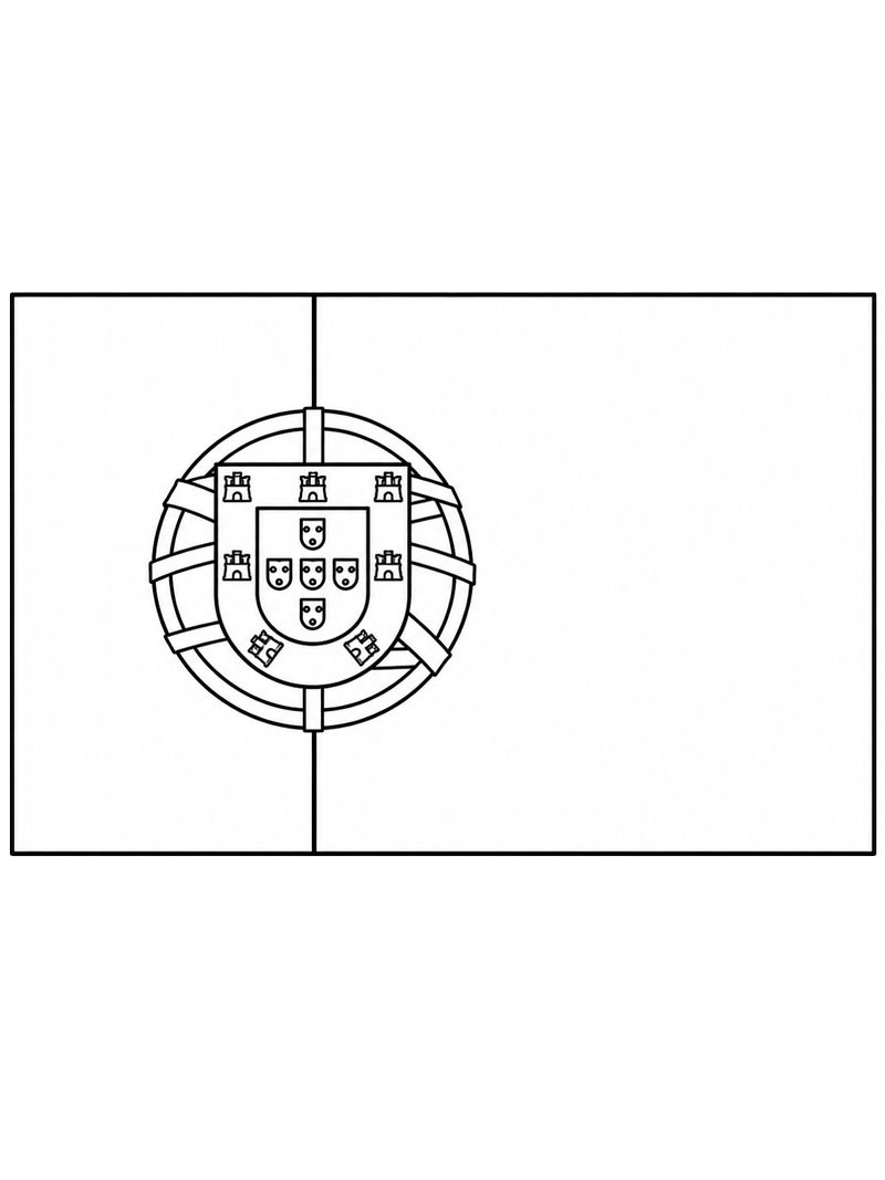 Flagge Portugals Ausmalbild Flagge Portugals Ausmalbild