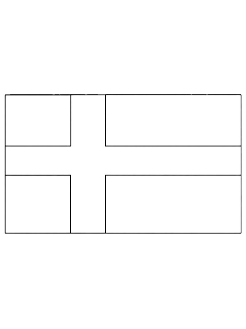 Flagge Schwedens Ausmalbild Flagge Schwedens Ausmalbild