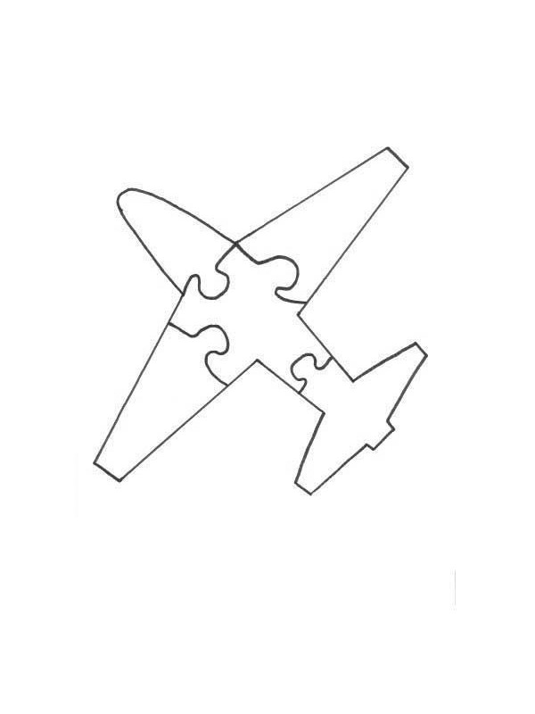 Flugzeug Puzzle Ausmalbild