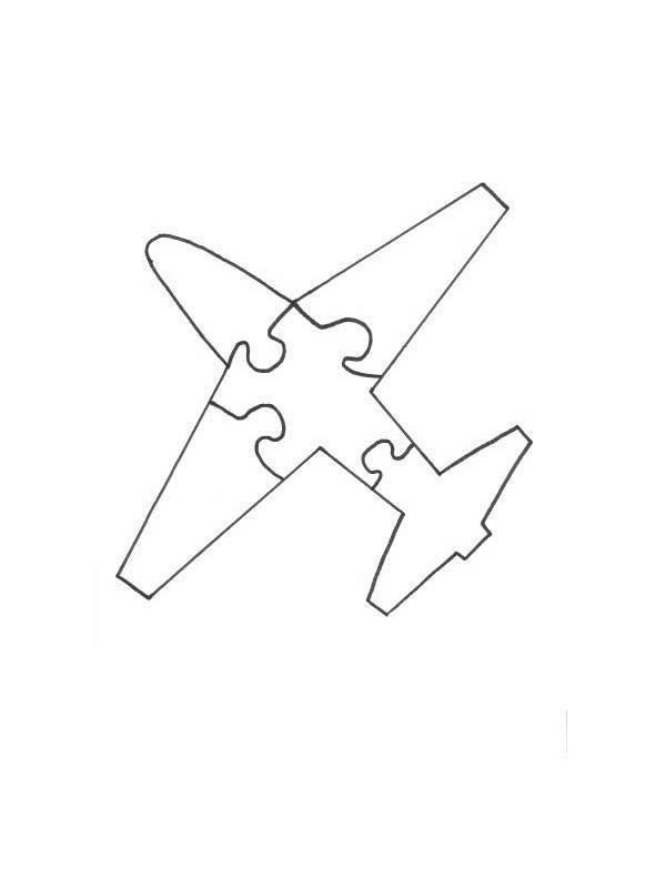 Flugzeug Puzzle Ausmalbild Flugzeug Puzzle Ausmalbild