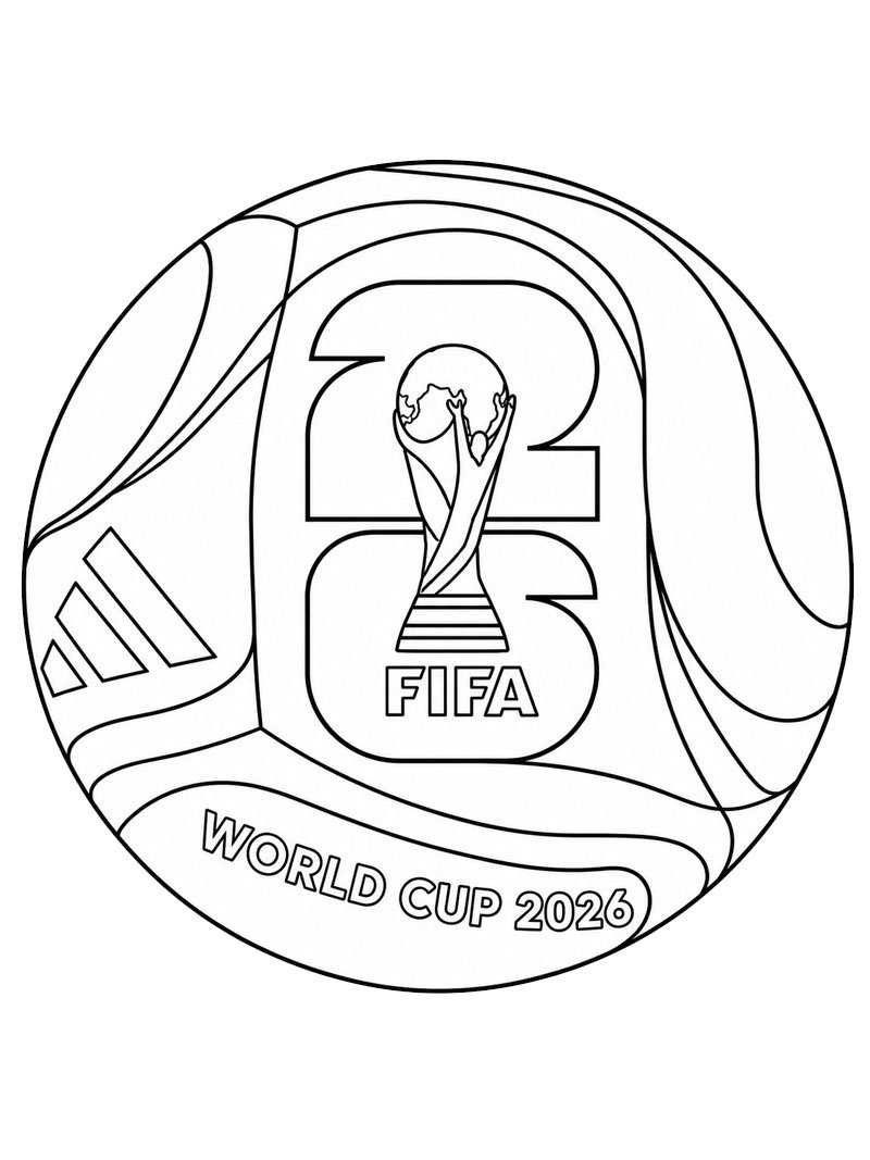 Fu&szlig;ball FIFA Weltmeisterschaft 2026 Ausmalbild