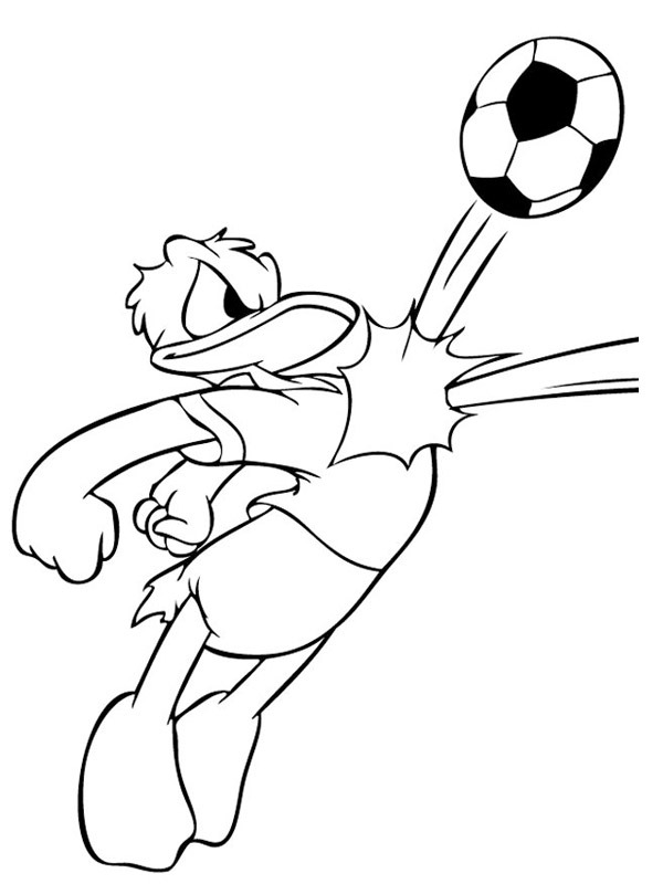 Fußballspieler Donald Duck Ausmalbild