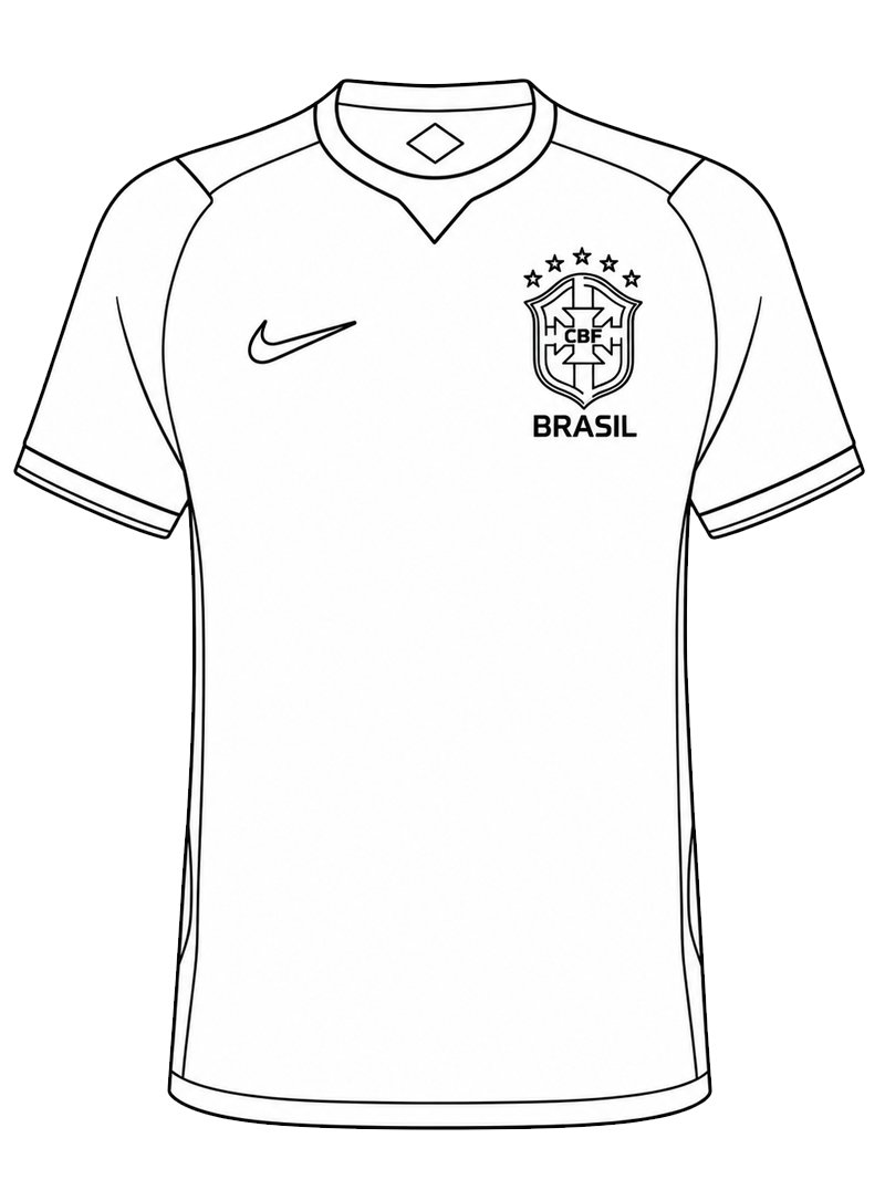 Brasilien Fußballtrikot Ausmalbild Brasilien Fußballtrikot Ausmalbild
