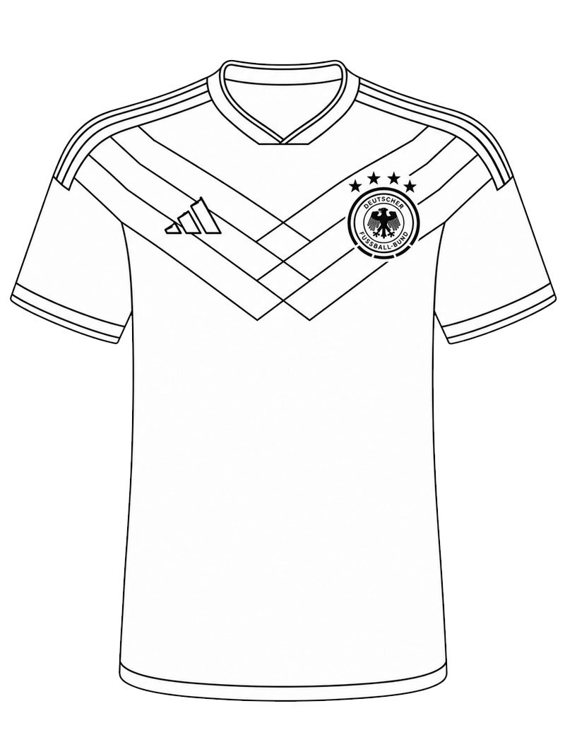 Deutschland Fu&szlig;balltrikot Ausmalbild