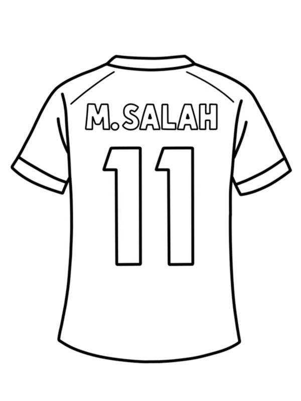 Fußballtrikot Mohamed Salah Ausmalbild Fußballtrikot Mohamed Salah Ausmalbild