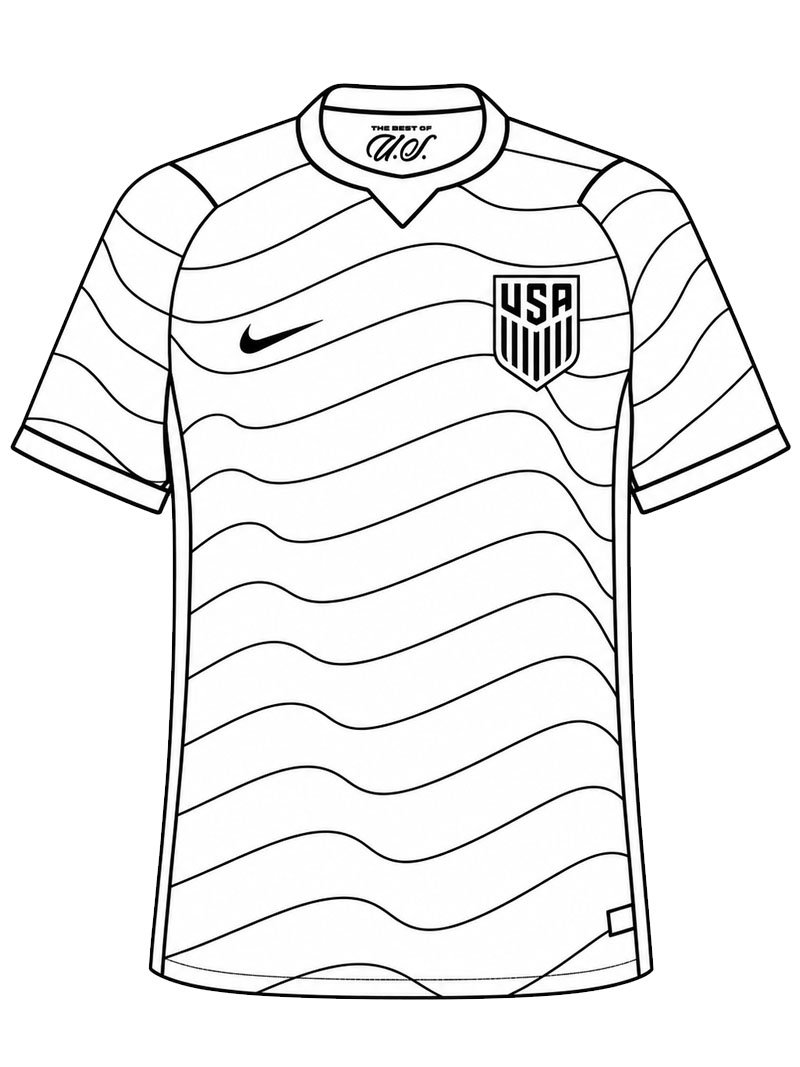 Fußballtrikot der Vereinigten Staaten Ausmalbild Fußballtrikot der Vereinigten Staaten Ausmalbild