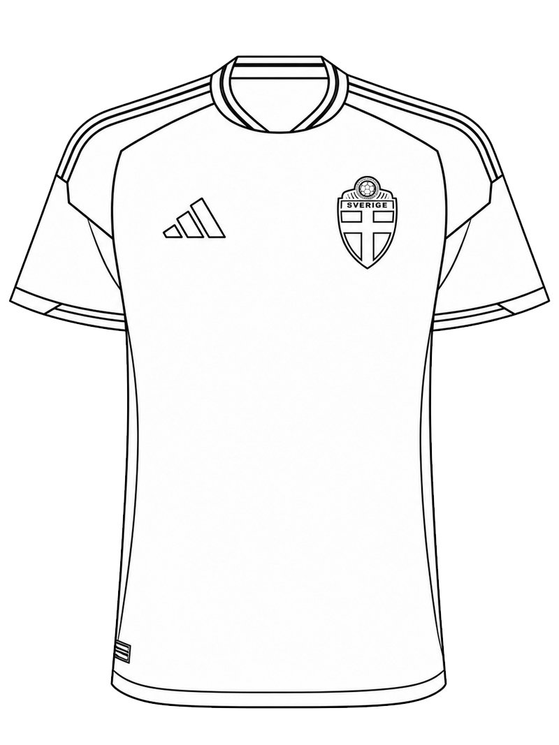 Schwedisches Fußballtrikot Ausmalbild Schwedisches Fußballtrikot Ausmalbild