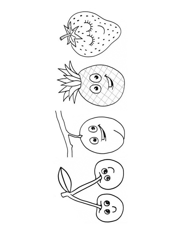 Fröhliches Obst Ausmalbild Fröhliches Obst Ausmalbild