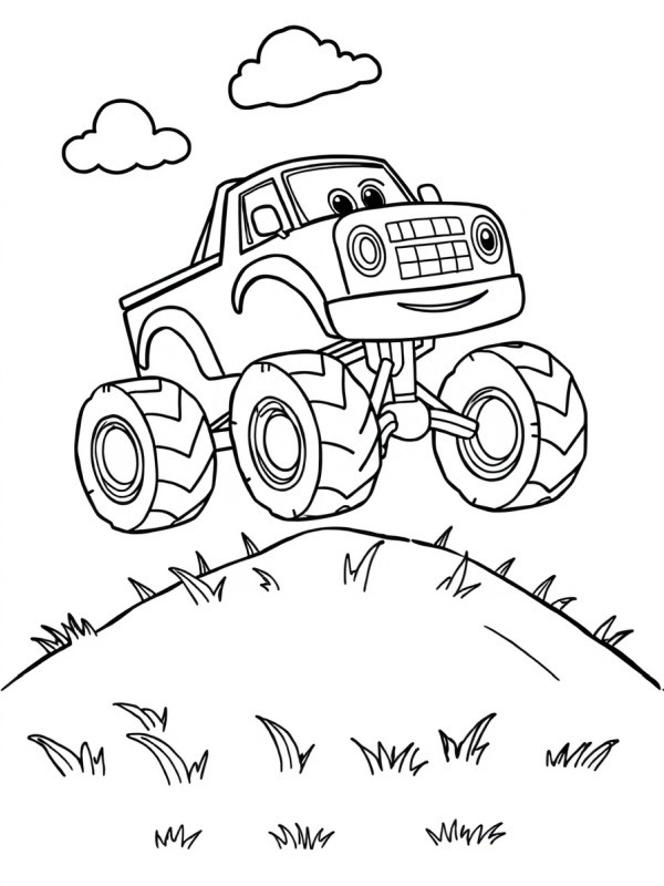 Fröhlicher Monstertruck Ausmalbild Fröhlicher Monstertruck Ausmalbild