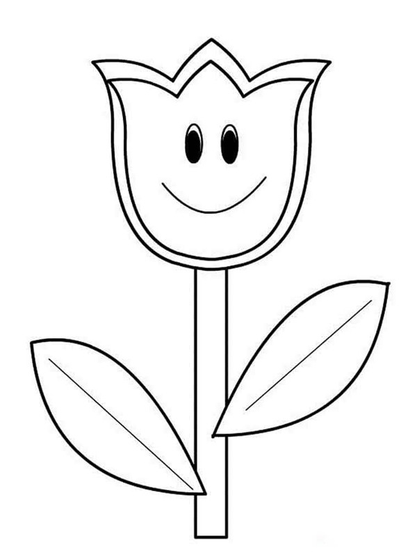 fröhliche Tulpe Ausmalbild