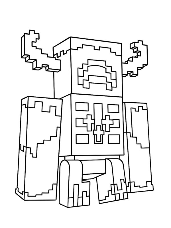 Wächter Minecraft Ausmalbild Wächter Minecraft Ausmalbild