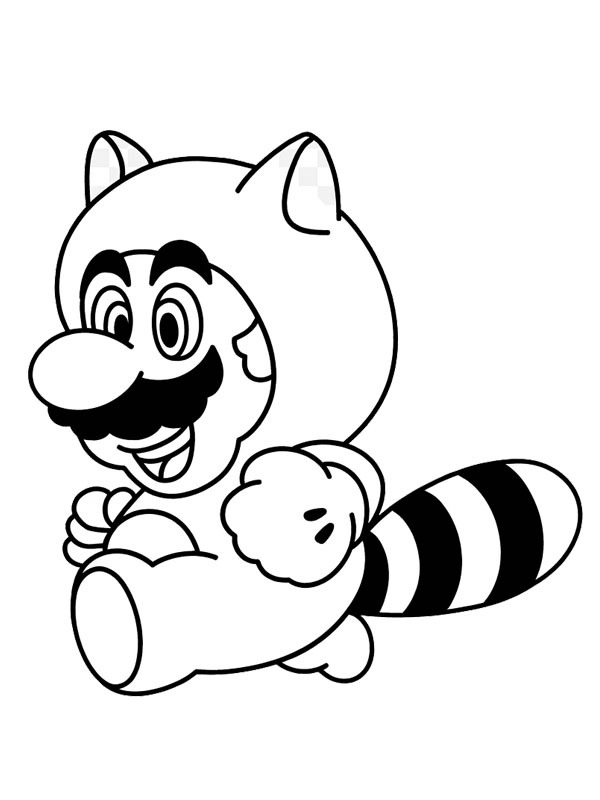 Waschbär Mario Ausmalbild Waschbär Mario Ausmalbild