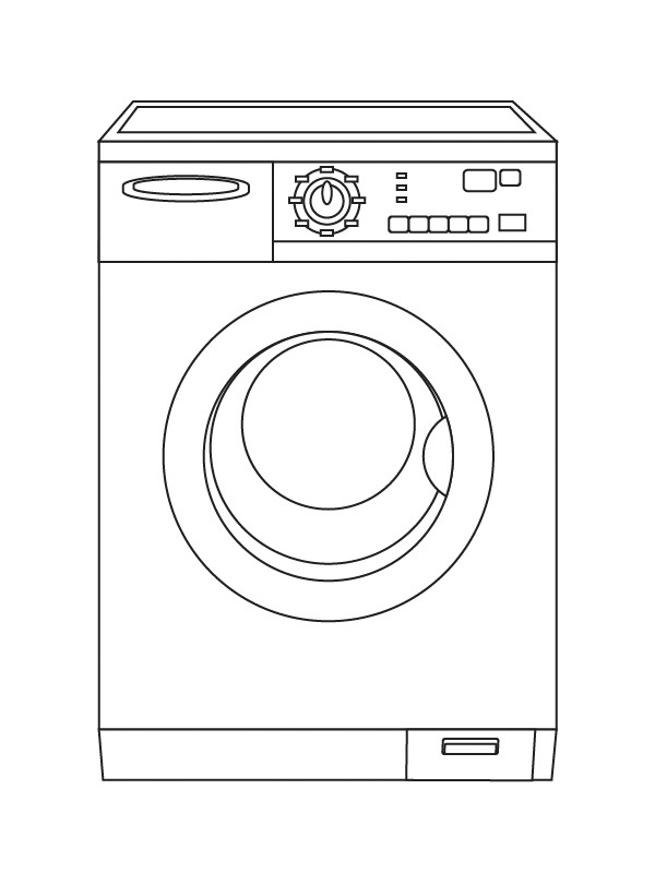 Waschmaschine Ausmalbild