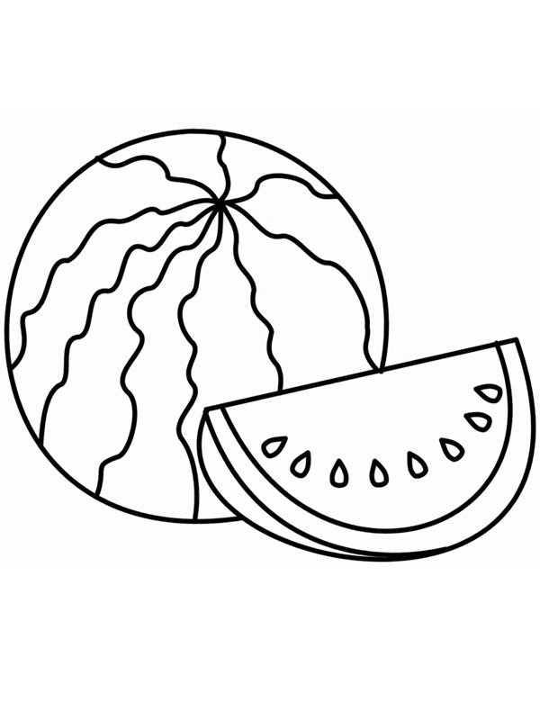 Wassermelone Ausmalbild