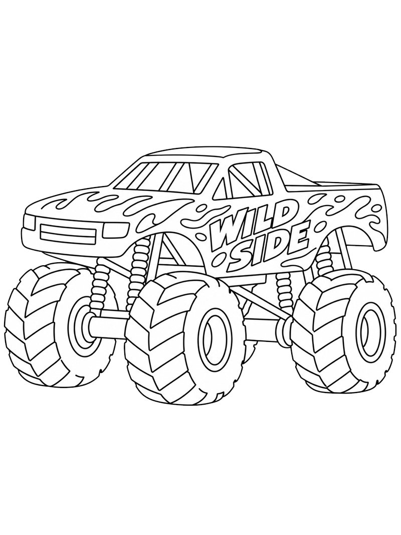Wild Side Monster truck Ausmalbild Wild Side Monster truck Ausmalbild