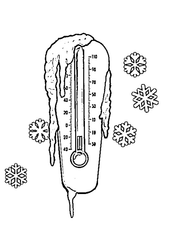Winter Thermometer Ausmalbild