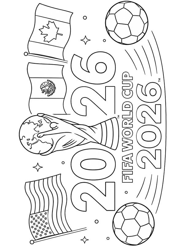 Fu&szlig;ball-WM 2026 Ausmalbild