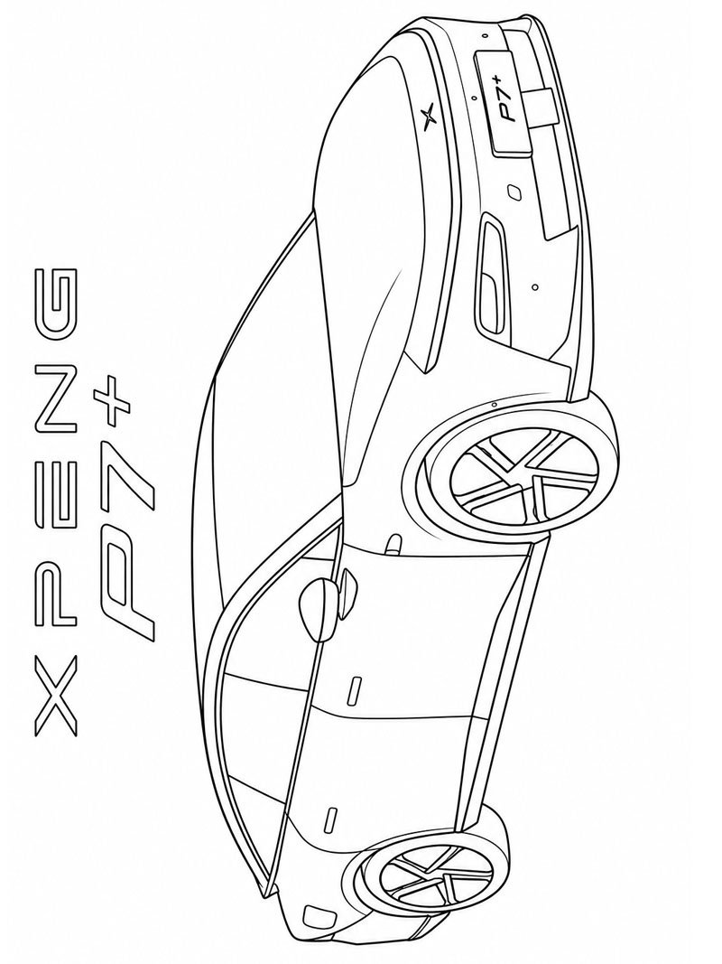 Xpeng p7+ Ausmalbild Xpeng p7+ Ausmalbild