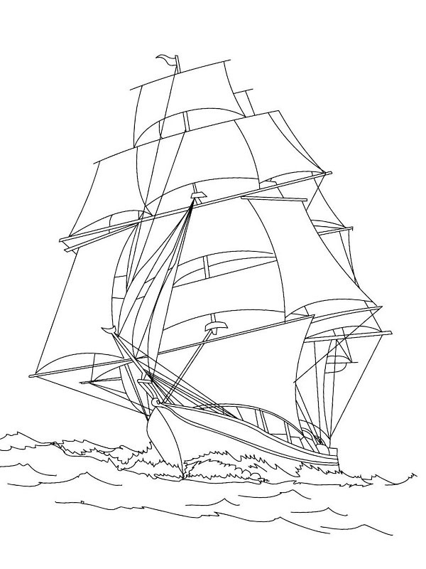 Segelschiff Ausmalbild